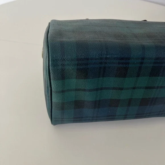 Polo Ralph Lauren Vintage Blackwatch Plaid Leather Boston Satchel Hand Bag - Picture 10 of 16